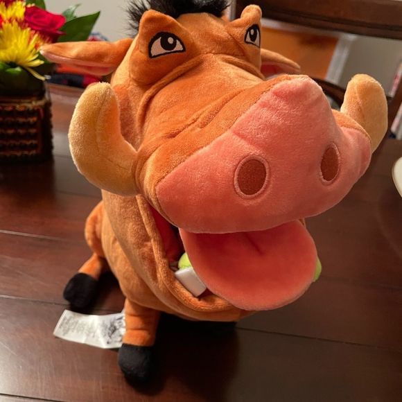 Disney Orange and Black Pumbaa Plush Toy - Picture 2 of 11